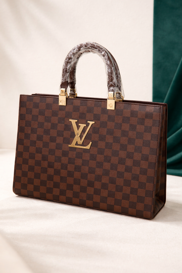 Hand Bag — Brown Checkered│Velaria