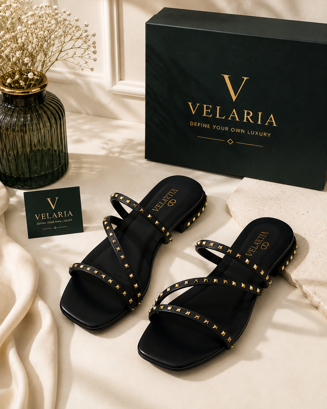 Velaria Valentino Garavani-Inspired Studded Sandals
