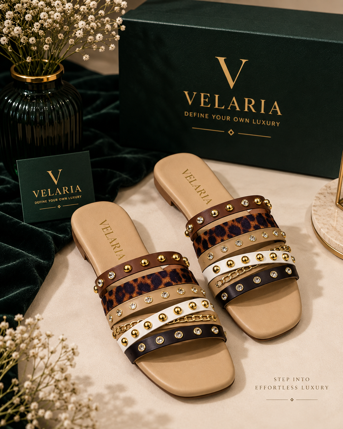 Velaria Zara-Inspired Studded Flat Sandals – Women’s Footwear